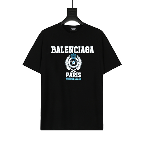 バレンシアガ プリントラウンドネック半袖Tシャツ
