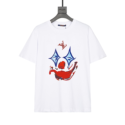 ルイヴィトンスーパーコピー プリントラウンドネックTシャツ
