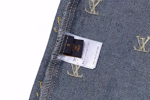 ルイヴィトン  ファッションゴールド文字ロゴ刺繍デニム半袖シャツ