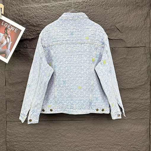 ルイヴィトンスーパーコピー 新しいジャカードロゴカップルデニムジャケット