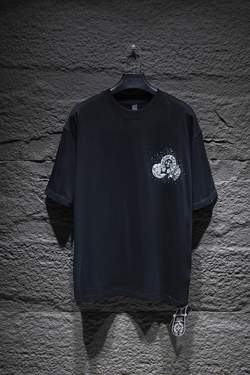 クロムハーツ オーストリアのラインストーンホットダイヤモンドプリント半袖Tシャツ