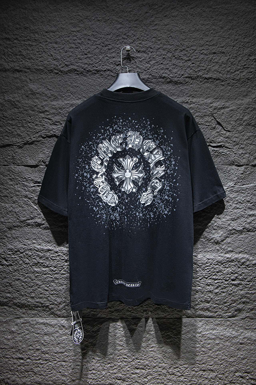 クロムハーツ オーストリアのラインストーンホットダイヤモンドプリント半袖Tシャツ