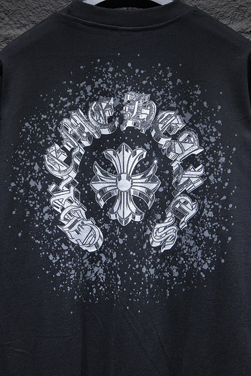 クロムハーツ オーストリアのラインストーンホットダイヤモンドプリント半袖Tシャツ
