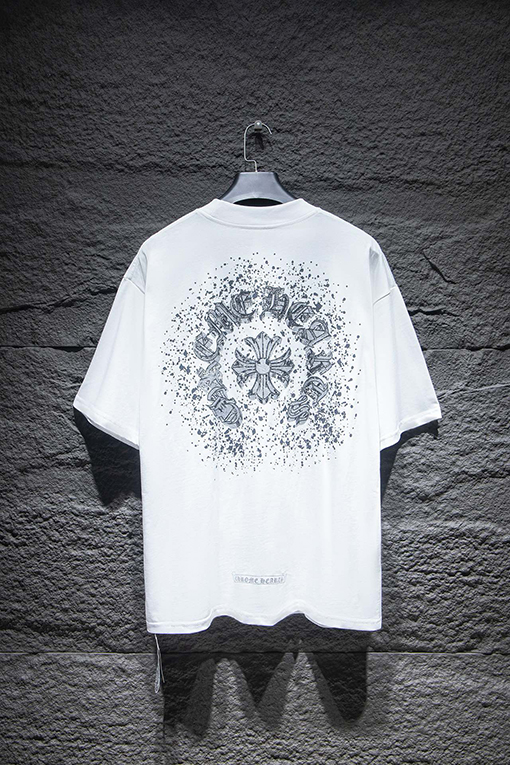 クロムハーツ オーストリアのラインストーンホットダイヤモンドプリント半袖Tシャツ