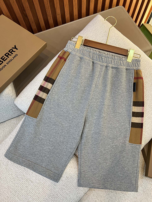 バーバリー 新しいサイドフランネルチェックカットコットンショーツ