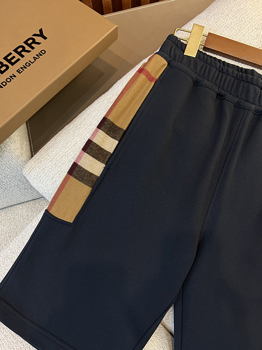 バーバリー 新しいサイドフランネルチェックカットコットンショーツ