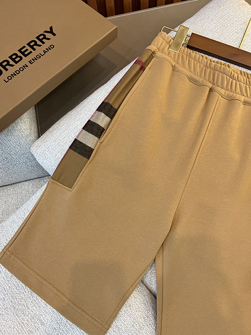 バーバリー 新しいサイドフランネルチェックカットコットンショーツ