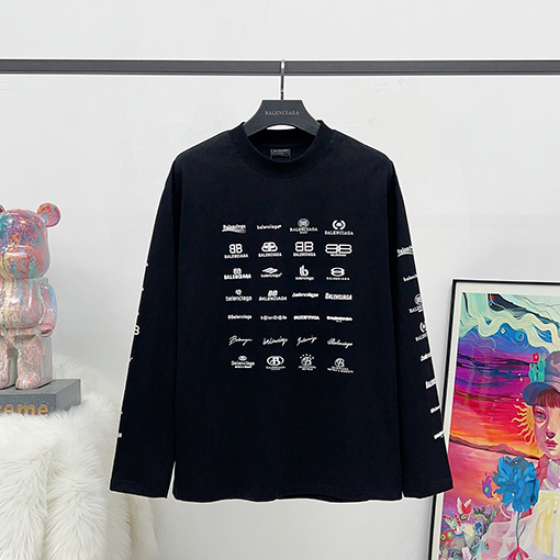 バレンシアガ クラシックフルロゴコレクションプリント長袖シャツ