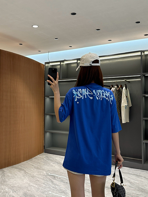 バーバリーコピー 新しい落書きカエルスケッチプリント半袖Tシャツ