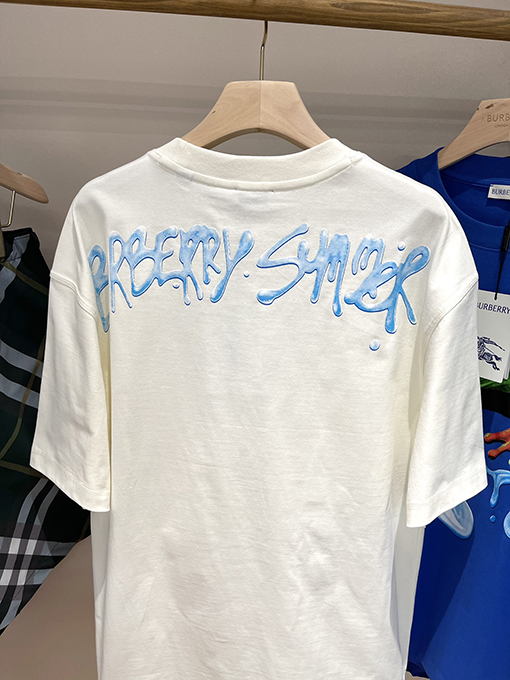 バーバリーコピー 新しい落書きカエルスケッチプリント半袖Tシャツ