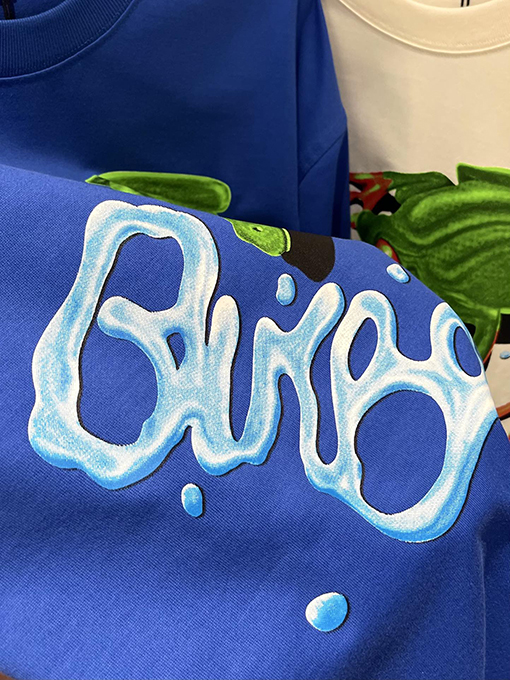 バーバリーコピー  新しい落書きカエルスケッチプリント半袖Tシャツ
