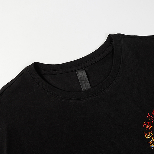 クロムハーツ ファッションクロスホットドリルラウンドネック半袖Tシャツ