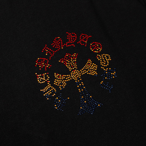 クロムハーツ ファッションクロスホットドリルラウンドネック半袖Tシャツ