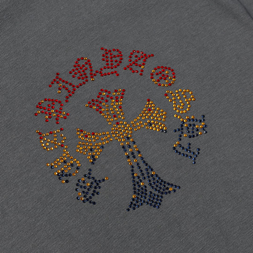 クロムハーツ ファッションクロスホットドリルラウンドネック半袖Tシャツ