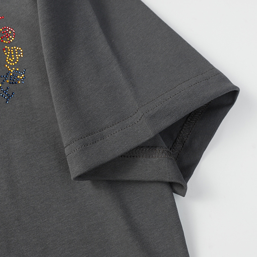 クロムハーツ ファッションクロスホットドリルラウンドネック半袖Tシャツ