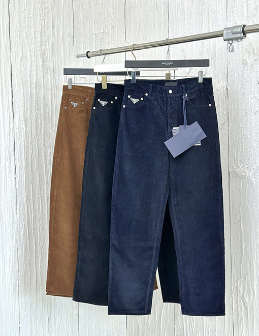 プラダ ファッション限定コーデュロイストレートカジュアルパンツ