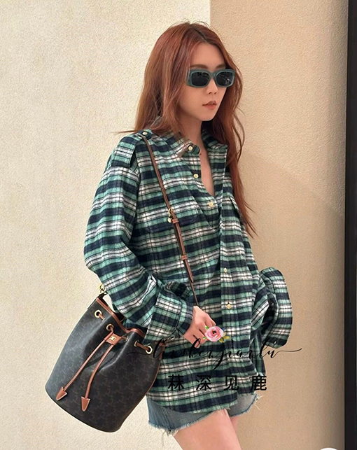 セリーヌ 新しいファッションチェック柄長袖シャツ