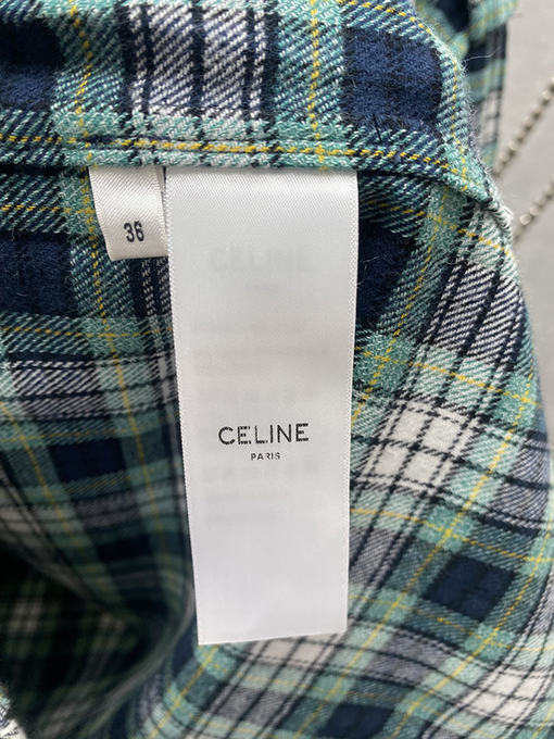 セリーヌ  新しいファッションチェック柄長袖シャツ