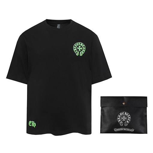 クロムハーツコピー 馬蹄サンスクリットプリント半袖Tシャツ