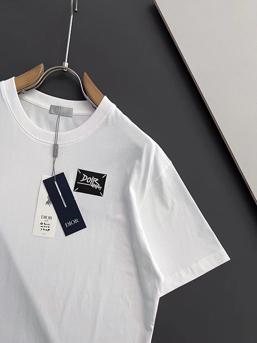 ディオール  新しい胸の手作りロゴ半袖Tシャツ
