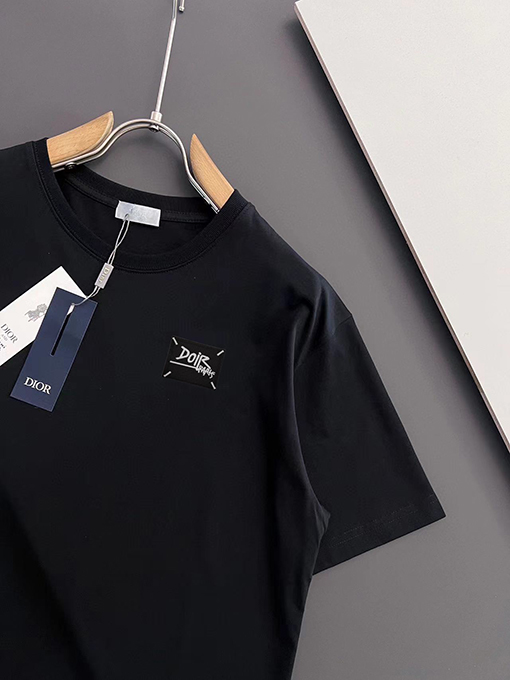 ディオール  新しい胸の手作りロゴ半袖Tシャツ