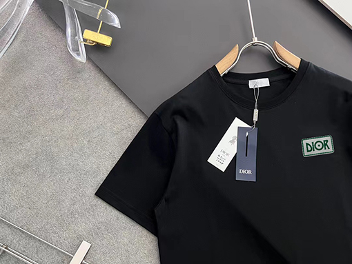 ディオールスーパーコピー 胸のカスタムロゴ半袖Tシャツ