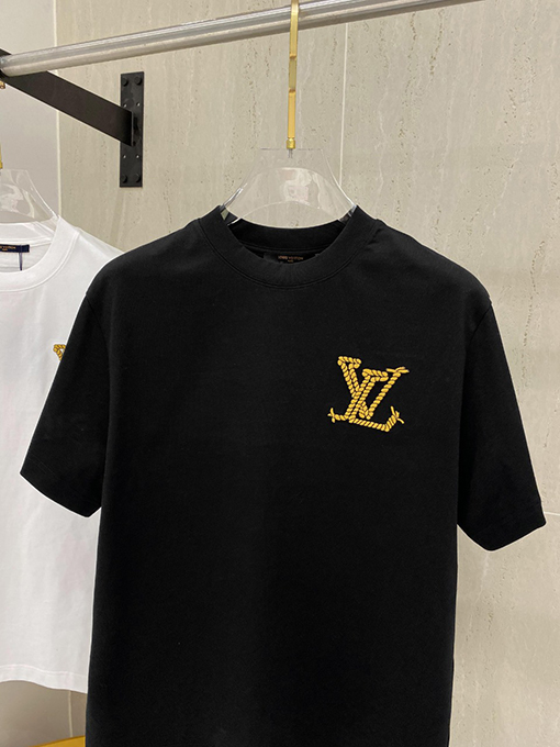 ルイヴィトン 新しいファッションシリーズのロゴ半袖Tシャツ