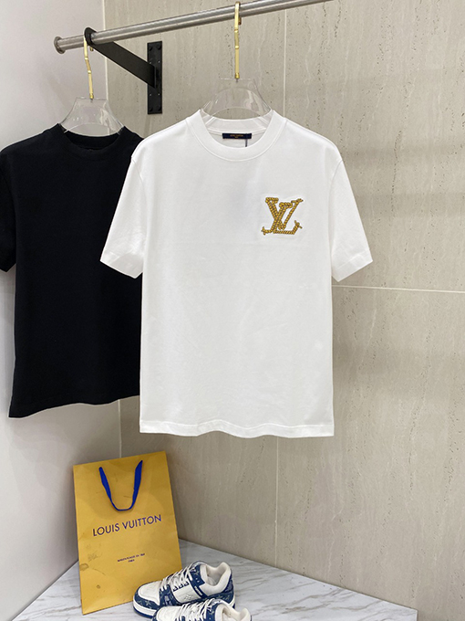 ルイヴィトン 新しいファッションシリーズのロゴ半袖Tシャツ