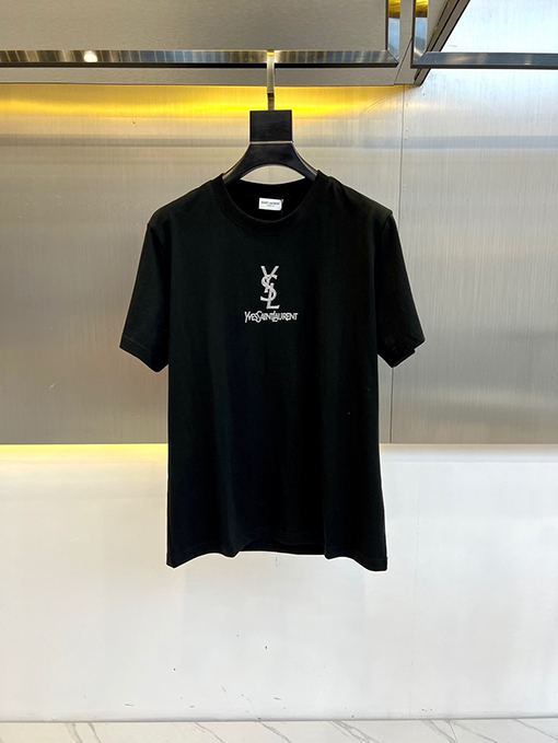サンローランコピー クラシックパターンロゴ半袖Tシャツ