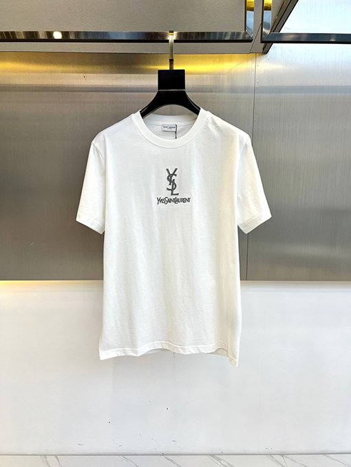サンローランコピー クラシックパターンロゴ半袖Tシャツ