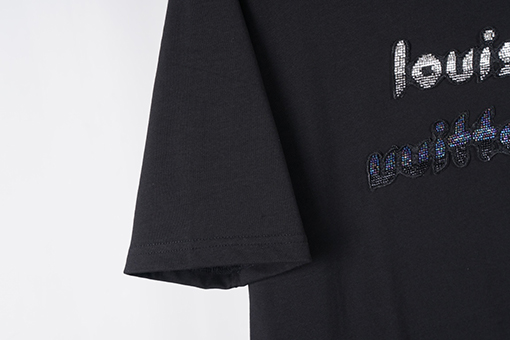 ルイヴィトン ファッション幻想なグラデーション文字ビーズ半袖Tシャツ