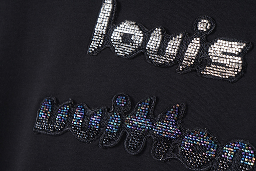 ルイヴィトン ファッション幻想なグラデーション文字ビーズ半袖Tシャツ