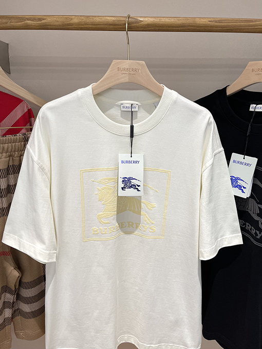 バーバリーコピー  マイクロラベル軍馬柄プリントルーズTシャツ