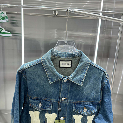 グッチスーパーコピー NY アルファベット刺繍カップルデニムジャケット