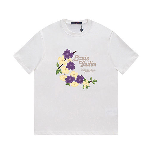 ルイヴィトン LV フラワーアルファベット半袖Tシャツ