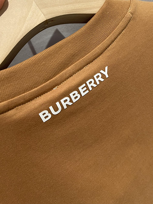 バーバリーコピー  チェック柄パッチワークコットン半袖Tシャツ