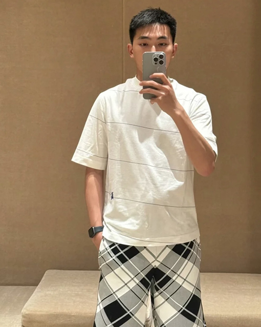 バーバリーコピー 新しいポニー刺繍ストライプ柄半袖Tシャツ