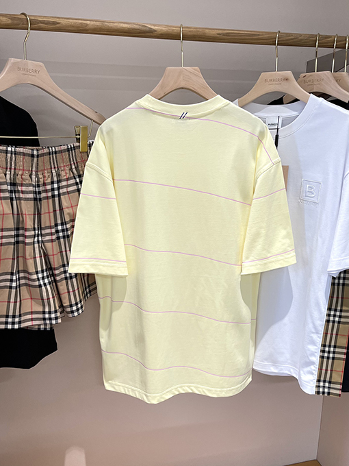 バーバリーコピー 新しいポニー刺繍ストライプ柄半袖Tシャツ