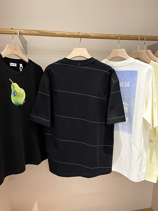 バーバリーコピー 新しいポニー刺繍ストライプ柄半袖Tシャツ