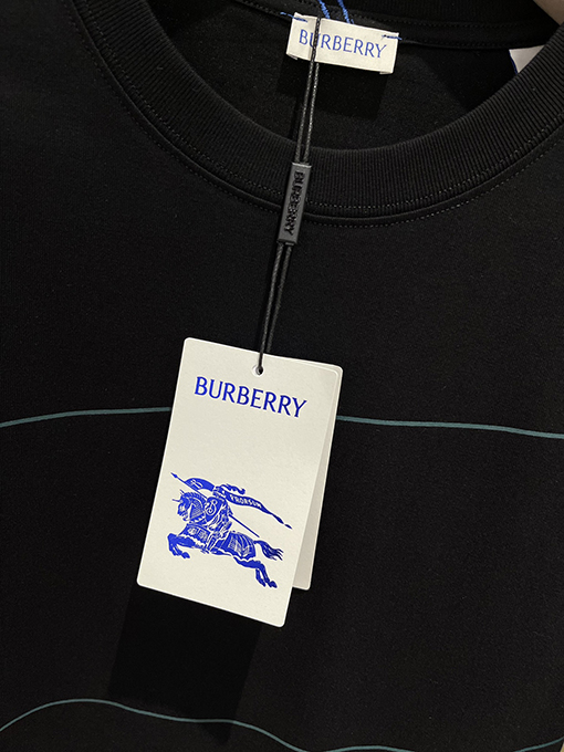 バーバリーコピー 新しいポニー刺繍ストライプ柄半袖Tシャツ