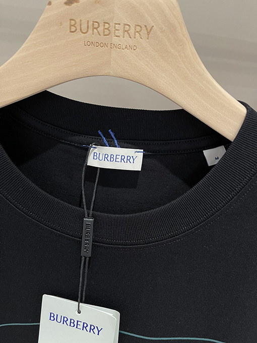バーバリーコピー 新しいポニー刺繍ストライプ柄半袖Tシャツ