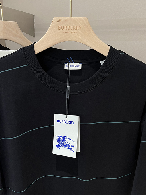 バーバリーコピー 新しいポニー刺繍ストライプ柄半袖Tシャツ