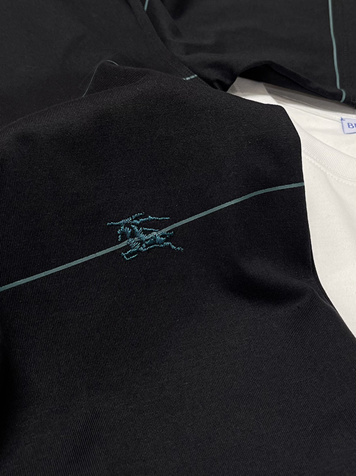 バーバリーコピー  新しいポニー刺繍ストライプ柄半袖Tシャツ