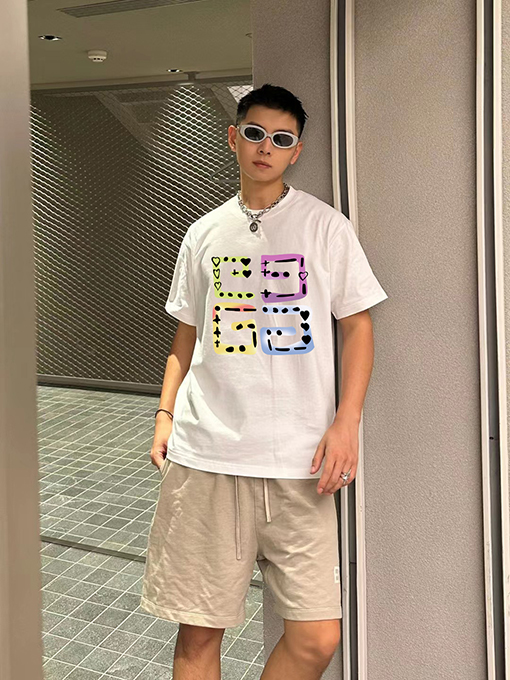 ジバンシイスーパーコピー プルラックリブロゴプリント半袖Tシャツ