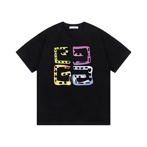 ジバンシイスーパーコピー プルラックリブロゴプリント半袖Tシャツ