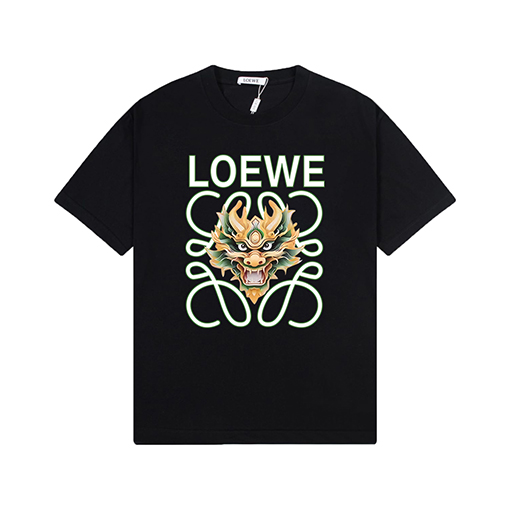 ロエベ リブロゴプリント半袖Tシャツ