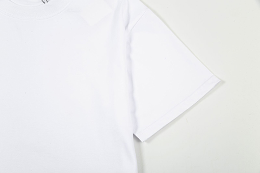 ロエベスーパーコピー ロゴプリントファッションプルラックリブ半袖Tシャツ