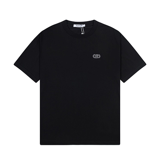 ヴァレンティノ ロゴ刺繍ラウンドネック半袖Tシャツ