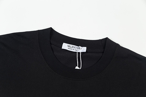 ヴァレンティノ ロゴ刺繍ラウンドネック半袖Tシャツ
