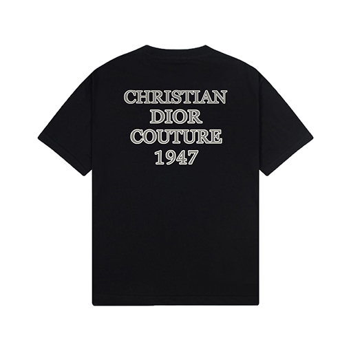 ディオールスーパーコピー ロゴプリントデザインクルーネック半袖Tシャツ
